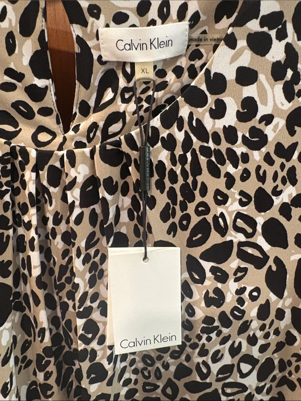 Calvin Klein Beige and Black Animal Print Sleeveless Camisole